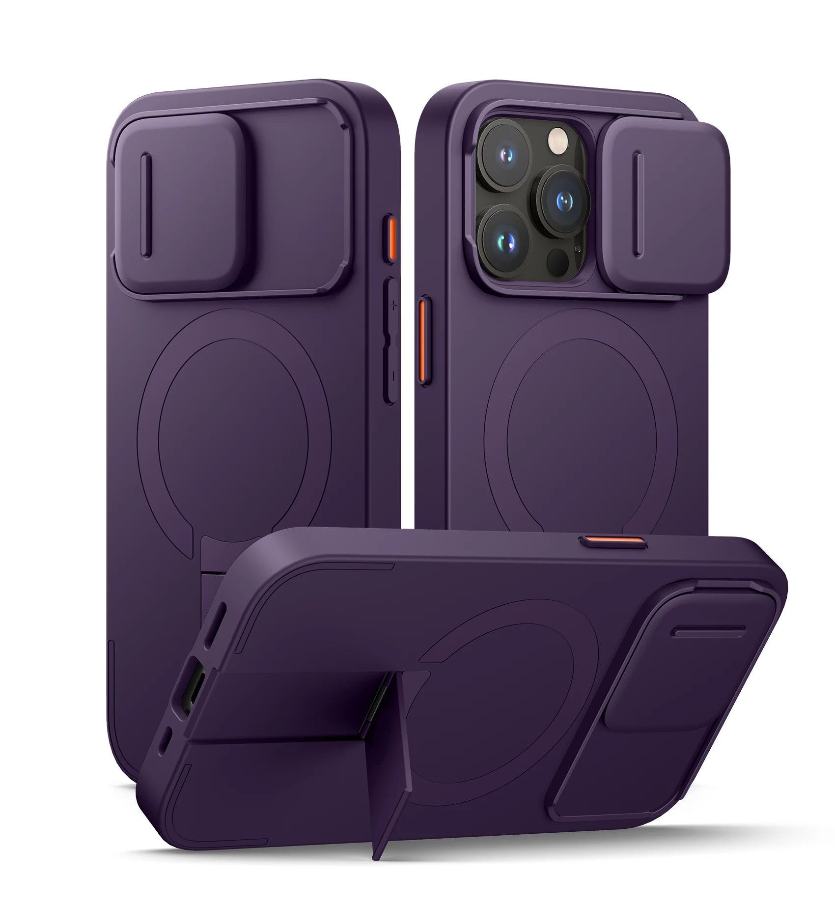 SURITCH for iPhone 16 Pro Max Case  with Stand Mobile Phone Case Camera Protection Slide Camera Shockproof Protective Case Cover