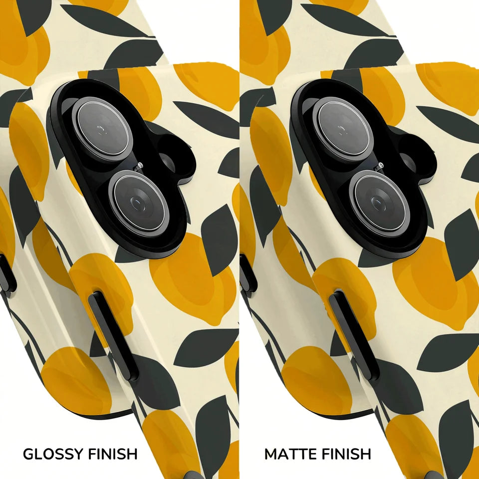Lemon Branch Print Phone Case For iPhone 17 16 15 Pro Max 14 13 Plus 12 Magnetic Hard PC Wireless Charge Shockproof Fundas