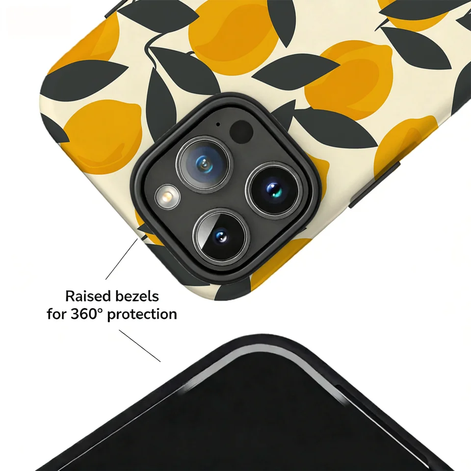Lemon Branch Print Phone Case For iPhone 17 16 15 Pro Max 14 13 Plus 12 Magnetic Hard PC Wireless Charge Shockproof Fundas