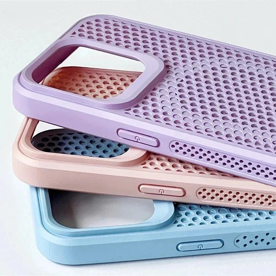 Cooling Heat Dissipation For Magsafe Magnetic Case For iPhone 17 16 14 15 13 12 11 Pro Max Mesh Breathable Grid Matte Hard Cover