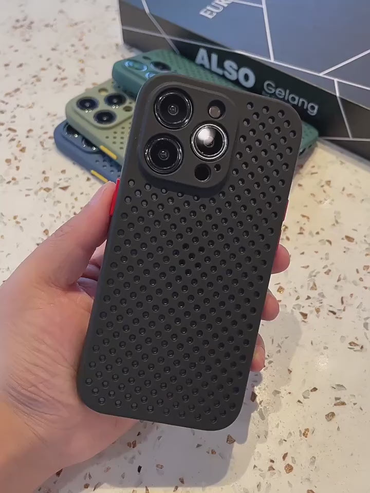 Breathable Cooling Phone Case For iPhone 17 Air 16 E 15 14 Plus 13 12 11 Pro Max Heat Dissipation Soft Silicone Shockproof Cover